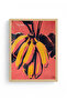 Natural Wood Framed Tropical Pattern Painting - Vibrant Tones |   Huhu1947 - Single Table Natural Wood Frame - 2