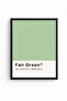 Black Wood Framed Retro Painting - Pastel Green Tones Abstract Wall Decor |   Huhu2070 - Single Table Black Frame - 2