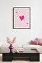 Black Wooden Framed Retro Heart Painting - Romantic Minimalist Pattern |   Huhu2515 - Single Table Black Frame