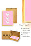 Natural Wood Framed Retro Painting - Emoticon Facial Expression |   Huhu2837 - Single Table Natural Wood Frame - 3