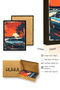 Natural Wood Framed Retro Patterned Painting - Tropical Sunset |   Huhu1779 - 3