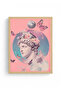 Natural Wood Framed Dream Themed Artistic Painting - Pink Tones |   Huhu1782 - Single Table Natural Wood Frame - 2