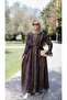 Ankanoor Shoulder Flounce Digital Chiffon Dress 145cm Anka265146 - 6