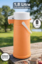 1.8 Lt Glass Inner Chamber Thermos - Portable Seaside Picnic Tea Water Thermos with Handle Orange