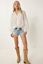 Balloon Sleeve Transparent Oversize Shirt Lyy0141 White - 3