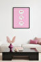 Black Wooden Framed Retro Painting - Emoticon Facial Expression |   Huhu2837 - Single Table Black Frame