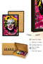 Black Wooden Framed Yellow-Pink Graphic Patterned Painting - Pop Art |   Huhu1923 - Single Table Black Frame - 3
