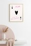 Natural Wood Framed Retro Painting - Minimalist Heart and Moments |   Huhu2507 - Single Table Natural Wood Frame