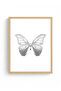 Natural Wood Framed Butterfly Patterned Retro Painting - Natural Art |   Huhu2709 - Single Table Natural Wood Frame - 2