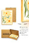 Natural Wood Framed Retro Floral Art Print - Golden Yellow Botanical Pattern |   Huhu2656 - Single Table Natural Wood Frame - 3