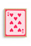 Natural Wood Framed Retro Heart Painting - Playing Card Pattern |   Huhu2693 - 2