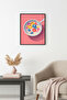 Natural Wood Framed Retro Painting - Vibrant Pop Art Patterns |   Huhu2552