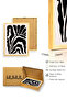 Natural Wood Framed Retro Botanical Painting - Black and White Floral Pattern |   Huhu2210 - Single Table Natural Wood Frame - 3