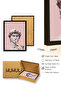 Minimal White Painting with Natural Wood Frame - Art |   Huhu1761 - 3