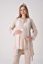 Guipure Detailed Maternity-Pregnancy Pajama Set with Dressing Gown, 3-Piece Set - 2