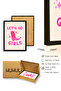 Black Wooden Framed Retro Painting - Pink Cowboy Boots Themed |   Huhu2422 - Single Table Black Frame - 3