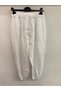 Women's White Elastic Waist and Cuffs Carrot/Shalwar Style Linen Trousers Size 40 - 46 - 4