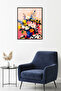 Natural Wood Framed Floral Pattern Painting - Vibrant Spring Tones |   Huhu1764