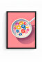 Natural Wood Framed Retro Painting - Vibrant Pop Art Patterns |   Huhu2552 - 2