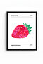 Black Wood Framed Retro Strawberry Pop Art Painting - Vibrant Tones |   Huhu2848 - Single Table Black Frame - 2