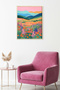 Natural Wooden Framed Painting with Vibrant Floral Patterns - Spring Scenery |   Huhu1874 - Single Table Natural Wood Frame