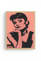 Natural Wood Framed Portrait Painting - Retro Black Pink Drawing |   Huhu2013 - Single Table Natural Wood Frame - 2