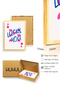 Natural Wood Framed Pop Art Painting - Retro Love Message |   Huhu2447 - Single Table Natural Wood Frame - 3