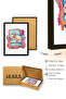 Black Wooden Framed Retro Dog Painting - Decorative with Floral Pattern |   Huhu2566 - Single Table Black Frame - 3