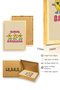 Natural Wood Framed Banana Patterned Painting - Pink Tones Pop Art |   Huhu2023 - Single Table Natural Wood Frame - 3