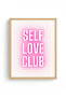 Natural Wood Framed Pop Art Painting - Self Love Neon Text Design |   Huhu2303 - Single Table Natural Wood Frame - 2