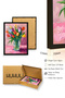 Natural Wood Framed Abstract Floral Pattern Painting - Vibrant Spring Tones |   Huhu1816 - 3