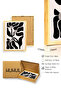 Natural Wood Framed Large Leaf Botanical Painting - Black and White Pattern |   Huhu2222 - 3