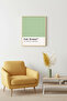 Natural Wood Framed Retro Painting - Pastel Green Tones Abstract Wall Decor |   Huhu2070 - Single Table Natural Wood Frame