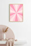 Natural Wood Framed Retro Abstract Painting - Pastel Pink Tones |   Huhu2766 - Single Table Natural Wood Frame