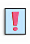 Black Wooden Framed Retro Exclamation Mark Painting - Minimalist Red |   Huhu2730 - Single Table Black Frame - 2