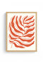 Natural Wood Framed Retro Painting - Tropical Palm Leaves |   Huhu2419 - Single Table Natural Wood Frame - 2