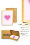 Natural Wood Framed Retro Abstract Heart Painting - Pink Tones |   Huhu2595 - Single Table Natural Wood Frame - 3
