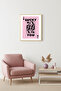 Natural Wood Framed Retro Graphic Painting - Pop Art Art Print with Fortune Telling Figure |   Huhu2377 - Single Table Natural Wood Frame