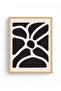 Natural Wood Framed Retro Floral Painting - Abstract Floral Pattern |   Huhu2238 - Single Table Natural Wood Frame - 2