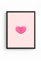Black Wooden Framed Retro Heart Painting - Pink Embrace Themed |   Huhu2824 - Single Table Black Frame - 2