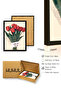 Black Wooden Framed Retro Painting - Red Tulip Flower Pattern |   Huhu2795 - Single Table Black Frame - 3