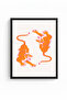 Black Wood Framed Retro Tiger Painting - Vibrant Pop Art |   Huhu2683 - Single Table Black Frame - 2
