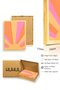 Natural Wood Framed Retro Abstract Painting - Sunbeam Pastel Tones |   Huhu2516 - Single Table Natural Wood Frame - 3