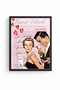 Vintage Couple Portrait Painting with Black Wooden Frame - Retro Style |   Huhu2729 - Single Table Black Frame - 2
