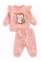 Pastel Owl Printed Baby Girl Set 100% Cotton Seasonal Ruffle Sleeve Outfit Set