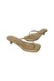 Women's Mini Heel Flip-Flops Gold Slippers - 3