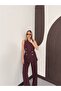 Women's Double-Breasted Collar Gold Buttoned Vest and Trousers Set - 4