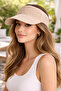 Women's Cream Knitwear Visor Hat Adjustable Elastic Summer Sunscreen - 5
