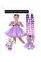 Kurooomi Purple Sequined Dress Wedding Dress Fluffy Purple Bubble Hair Purple Kuromi Design High Heel Shoe Set
