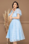 Sequin Sequin Balloon Collar Midi Dress - Baby Blue - 2